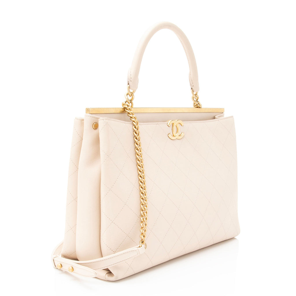 Chanel Calfskin Coco Luxe Large Shopping Tote