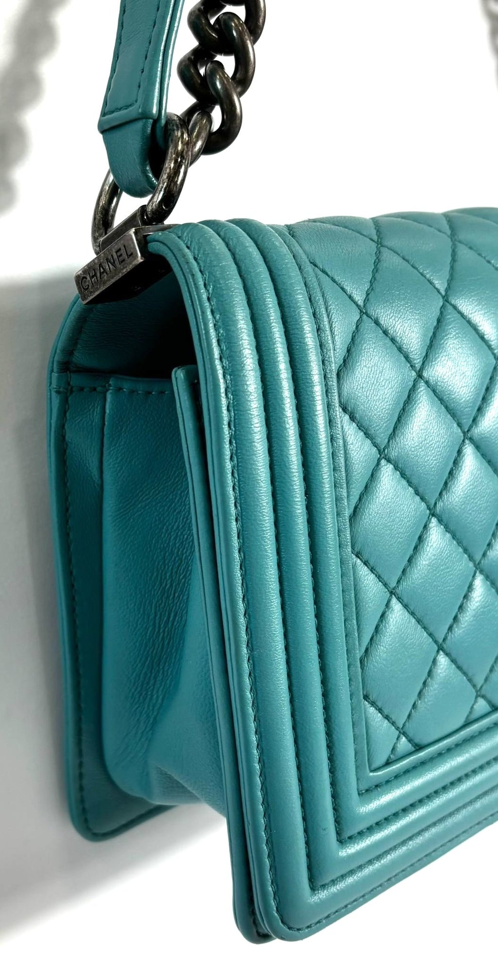 CHANEL CALFSKIN QUILTED MEDIUM BOY FLAP BAG