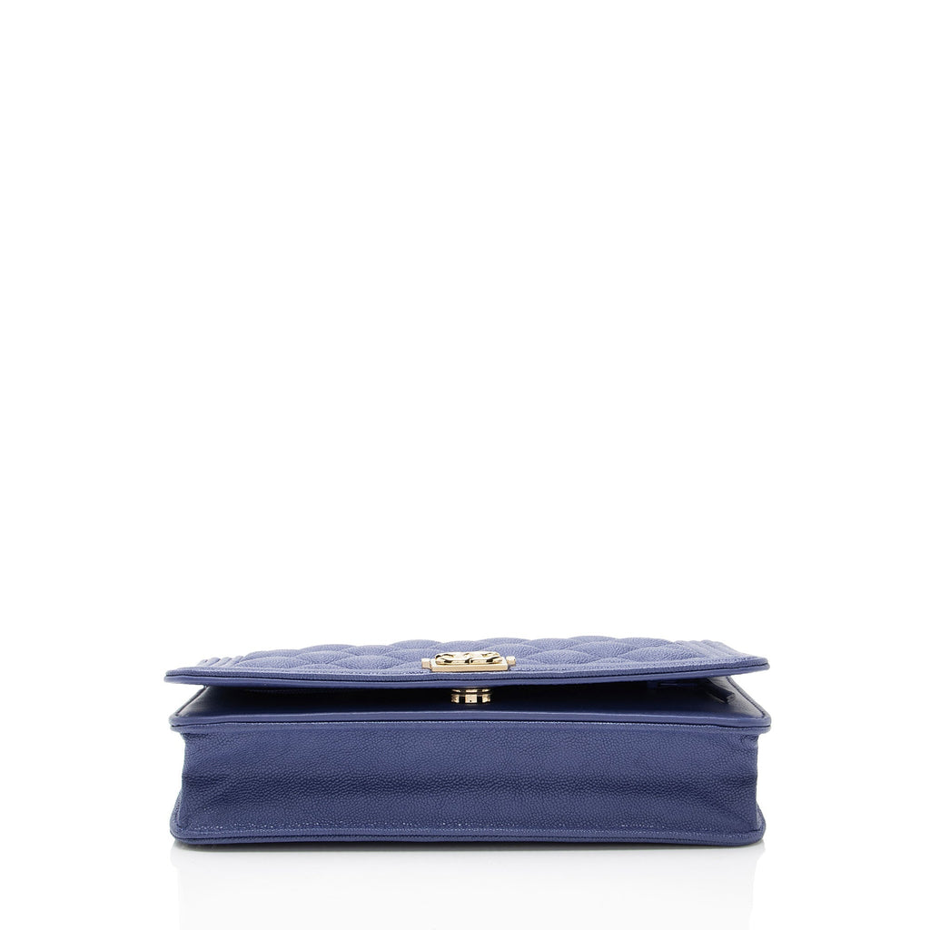Chanel Caviar Leather Boy Wallet on Chain