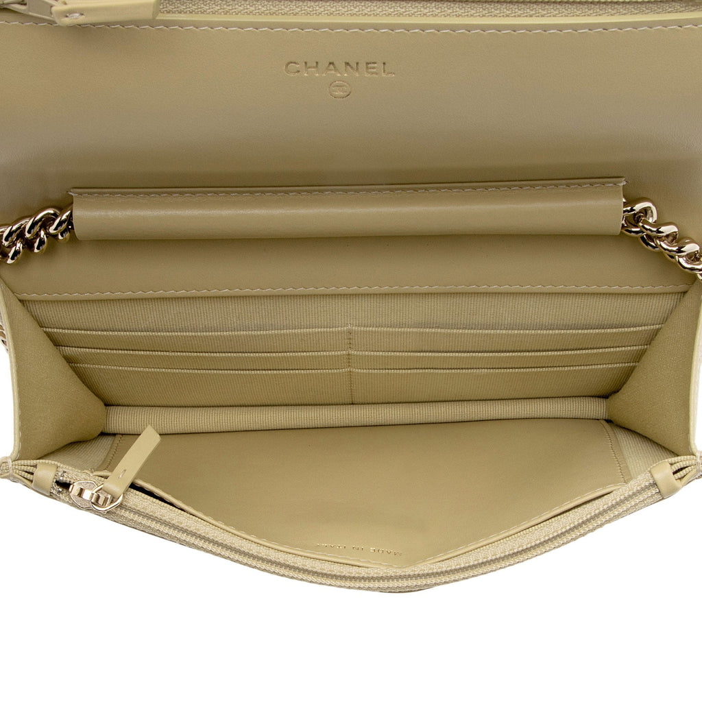 Chanel Caviar Leather Boy Wallet on Chain