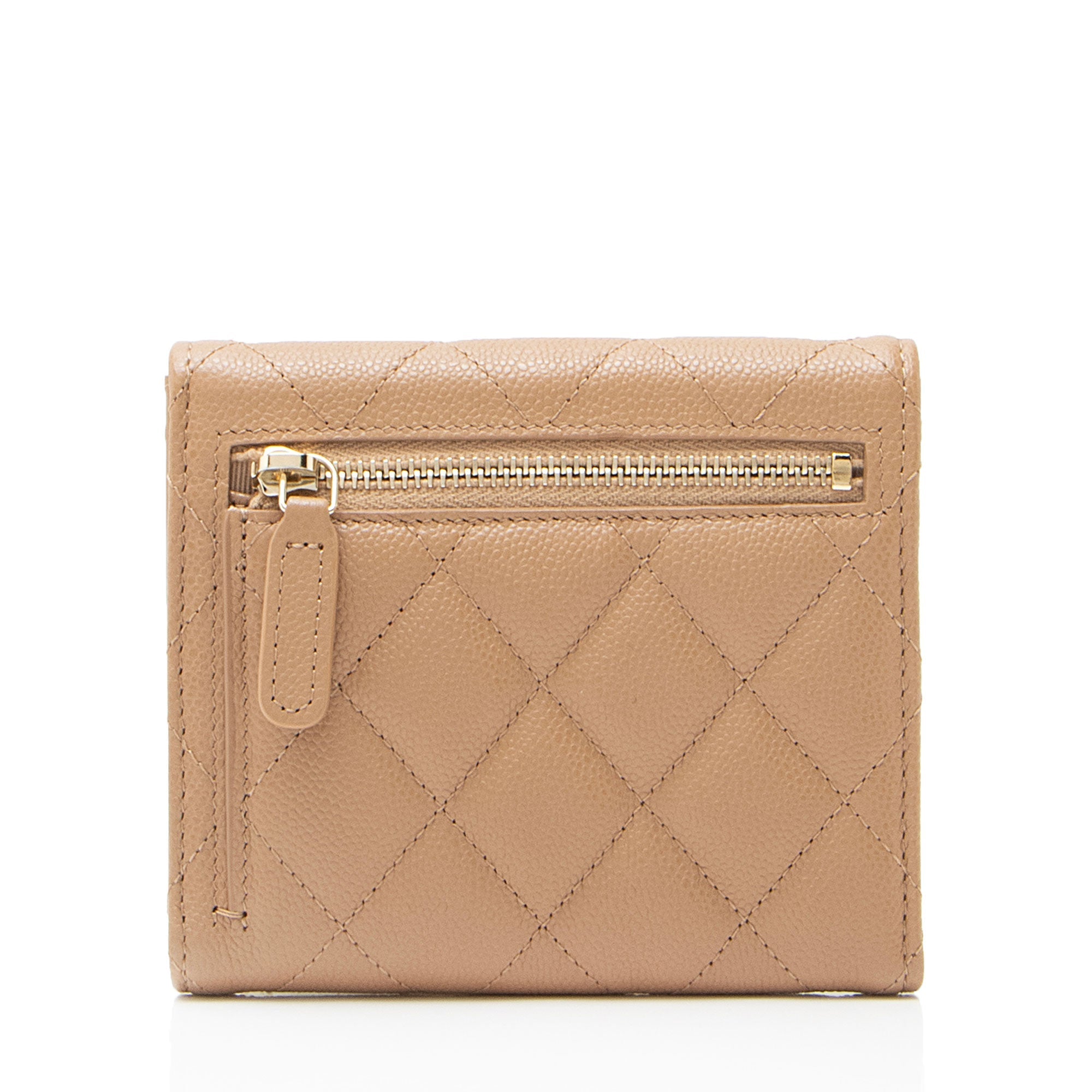 Chanel Caviar Leather CC Flap Compact Wallet
