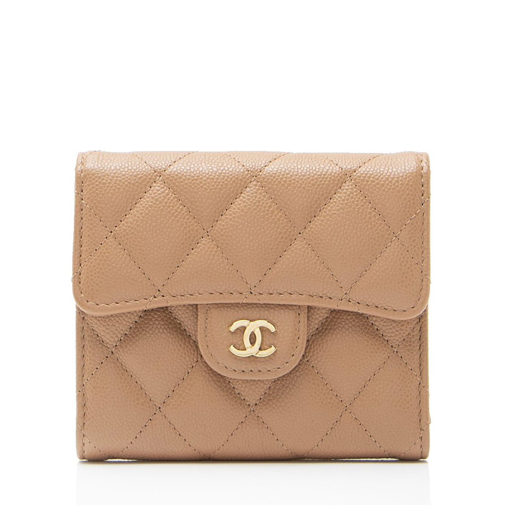 Chanel Caviar Leather CC Flap Compact Wallet