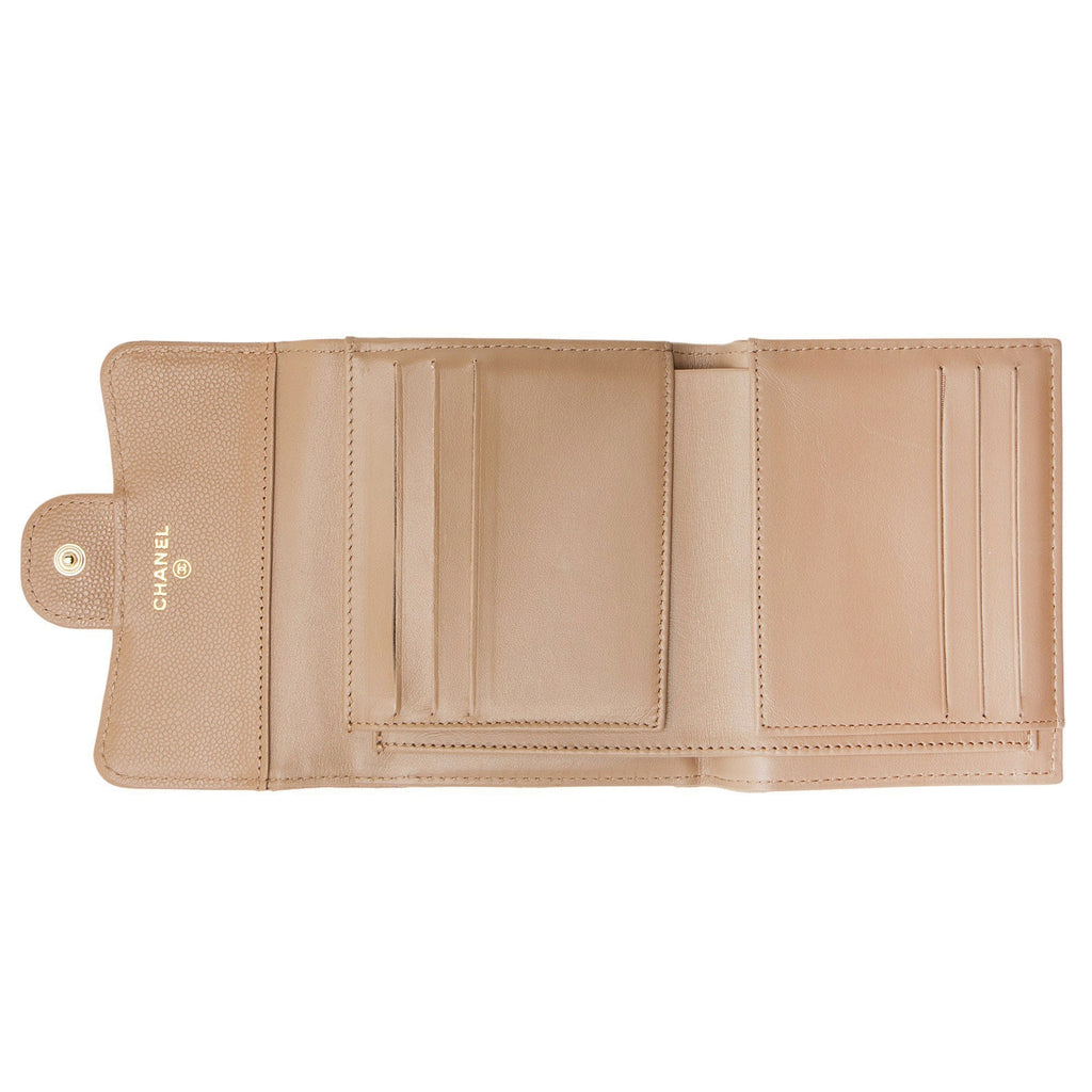 Chanel Caviar Leather CC Flap Compact Wallet