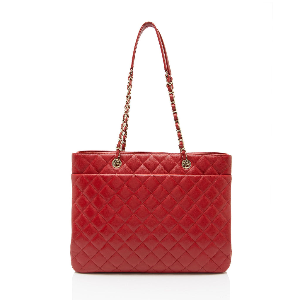 Chanel Caviar Leather CC Large Shopping Tote