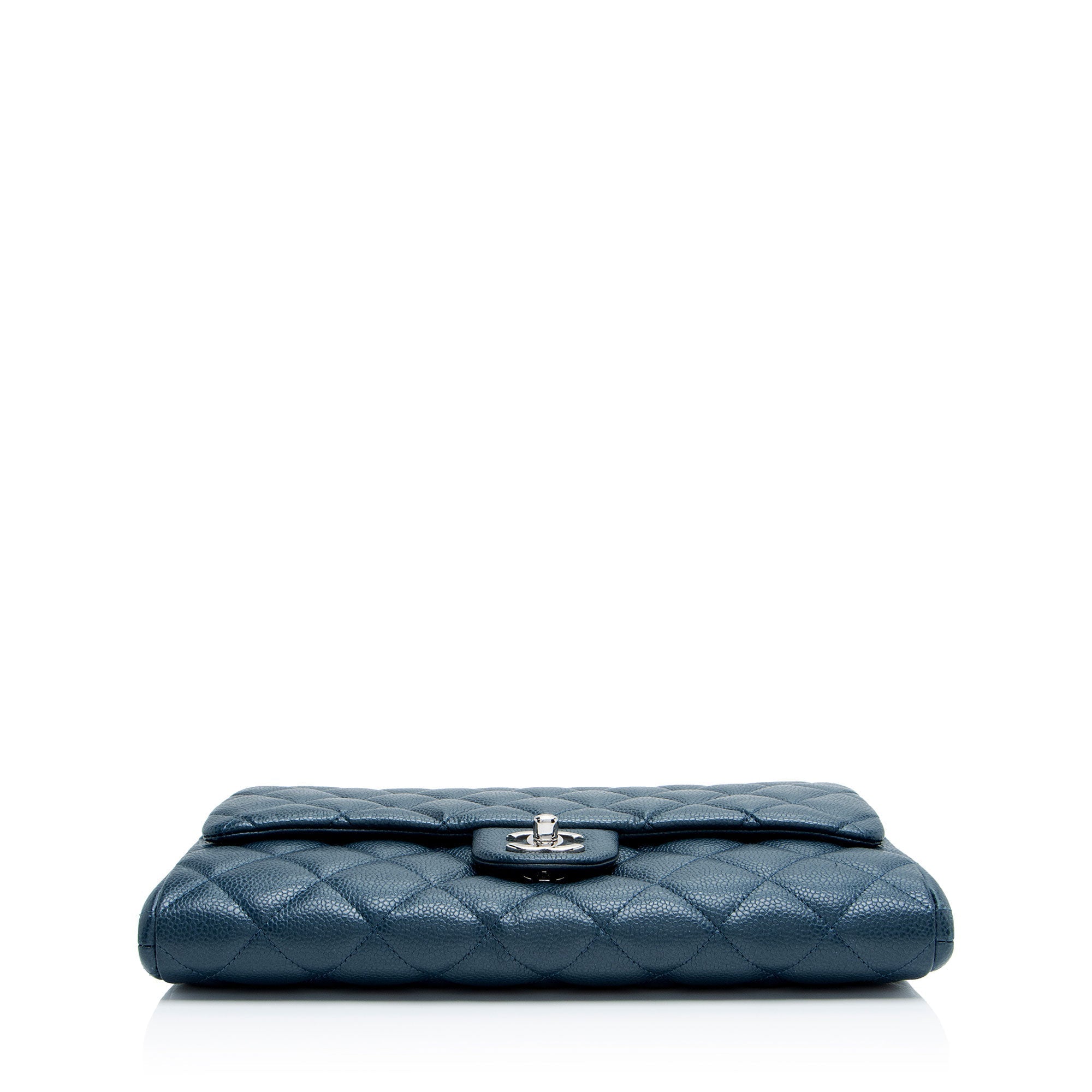 Chanel Caviar Leather Chain Flap Clutch