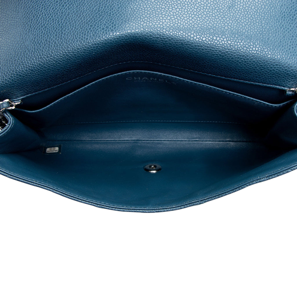 Chanel Caviar Leather Chain Flap Clutch