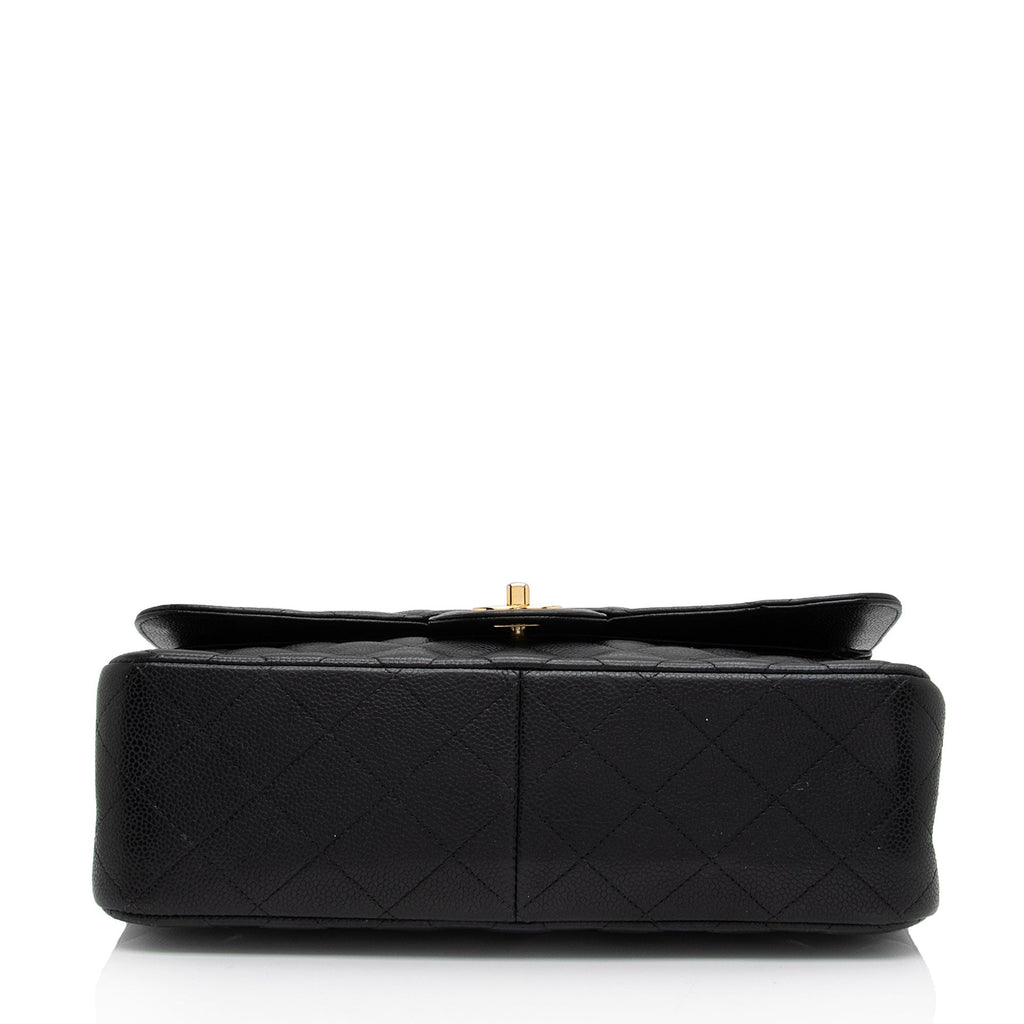 Chanel Caviar Leather Classic Jumbo Double Flap Bag (SHF-xAxzXd)