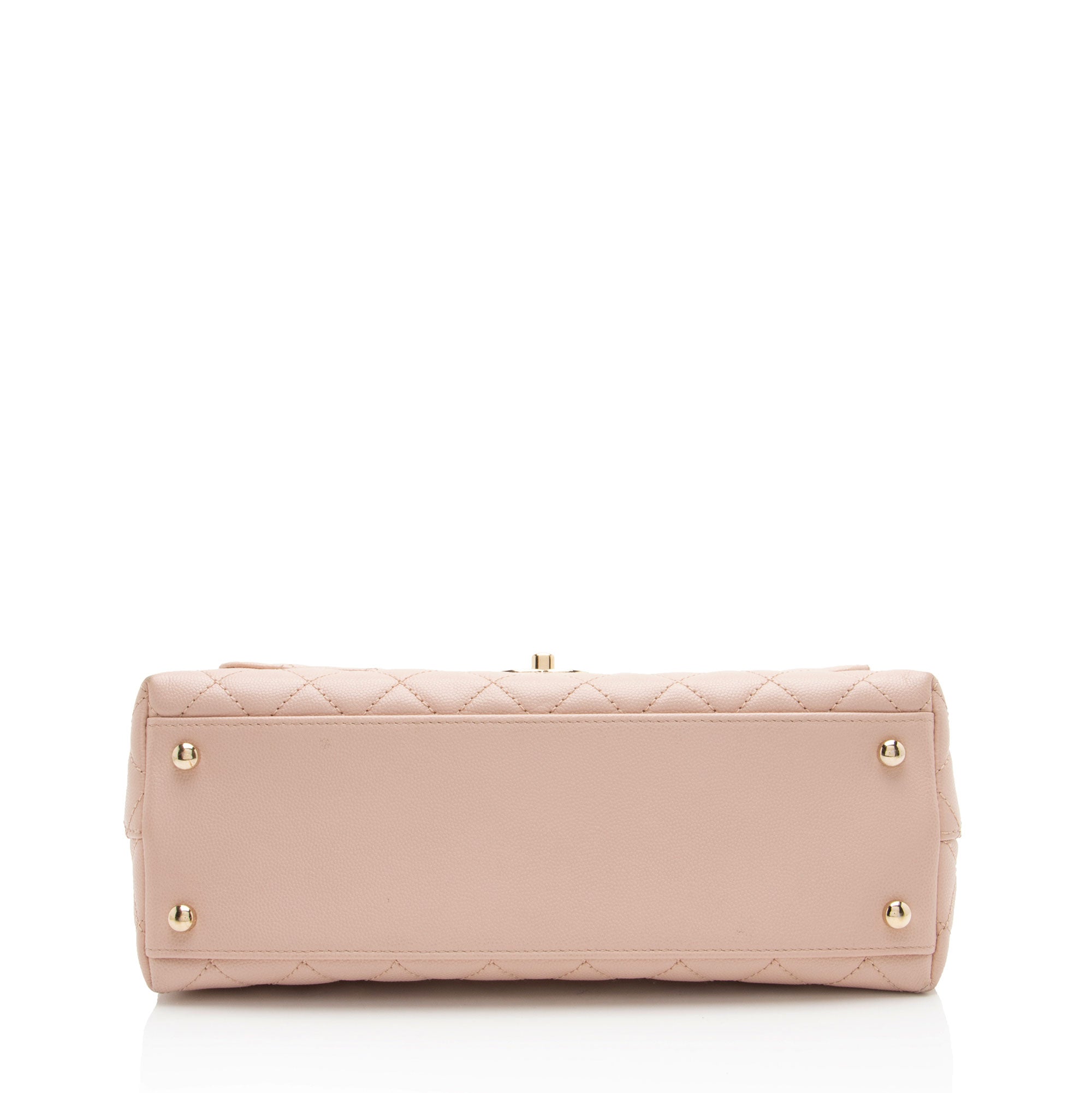 Chanel Caviar Leather Coco Top Handle Small Flap Bag