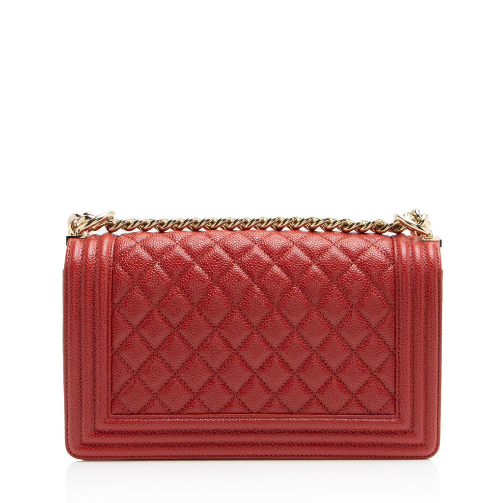 Chanel Caviar Leather Old Medium Boy Bag