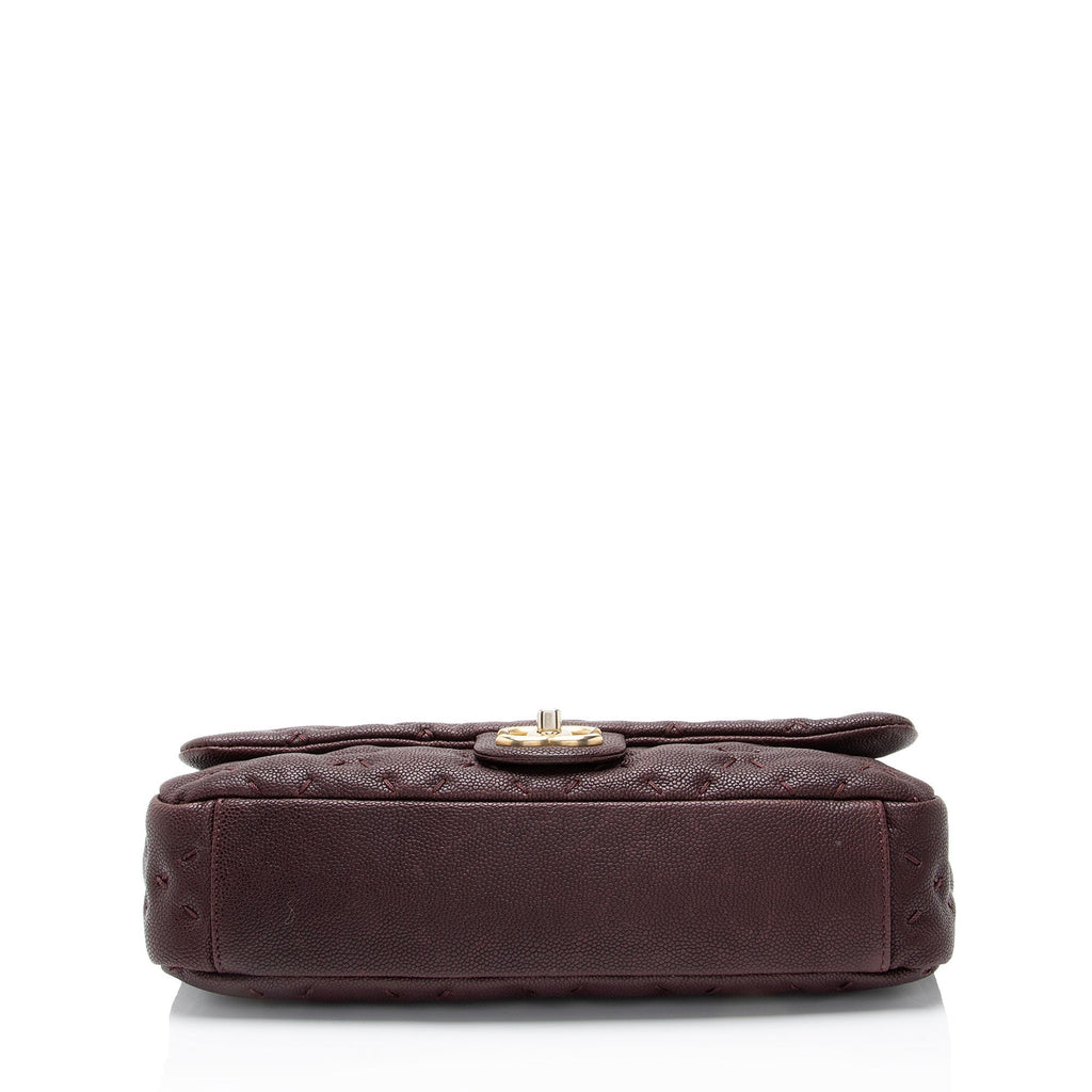Chanel Caviar Leather Wild Stitch Flap Shoulder Bag