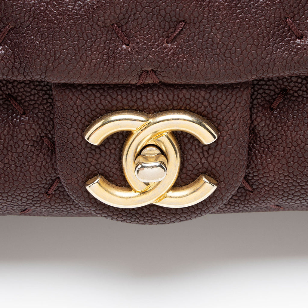 Chanel Caviar Leather Wild Stitch Flap Shoulder Bag