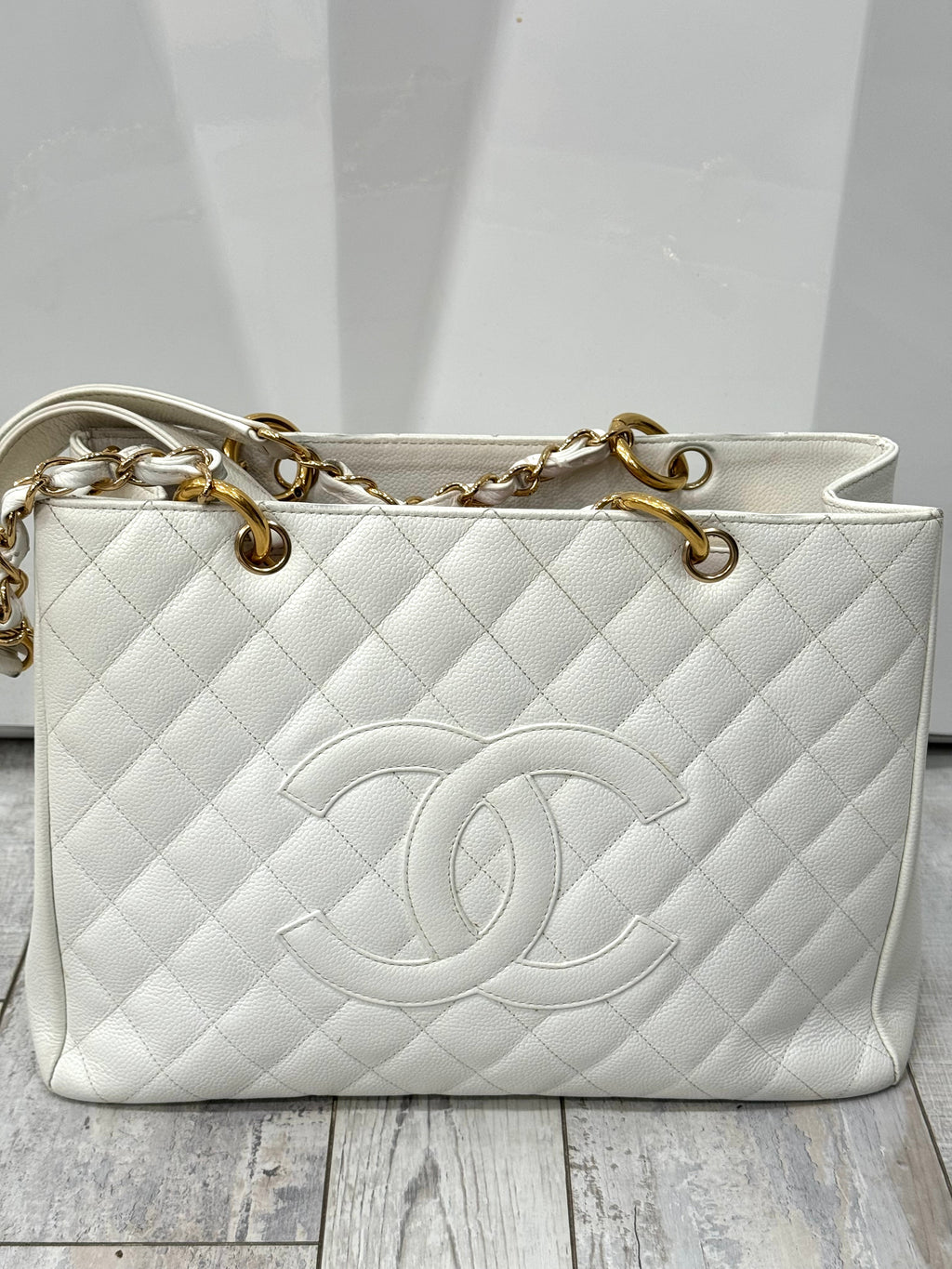 CHANEL CAVIAR QUILTED GRAND SHOPPING GST TOTE BAG