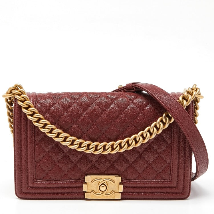 CHANEL QUILTED CAVIAR LEATHER LE BOY MINI BAG