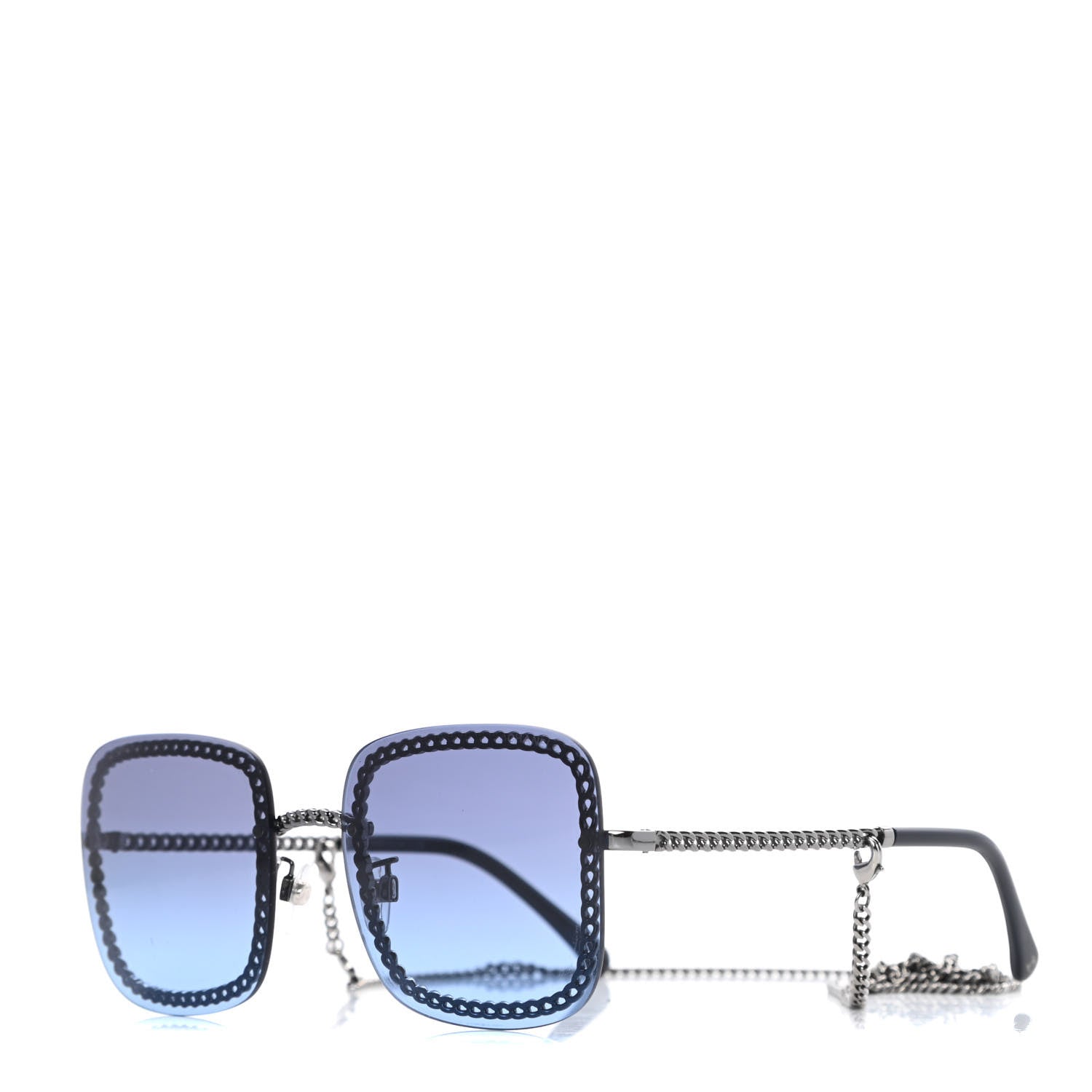 Chanel Blue Chain Square Tinted Sunglasses