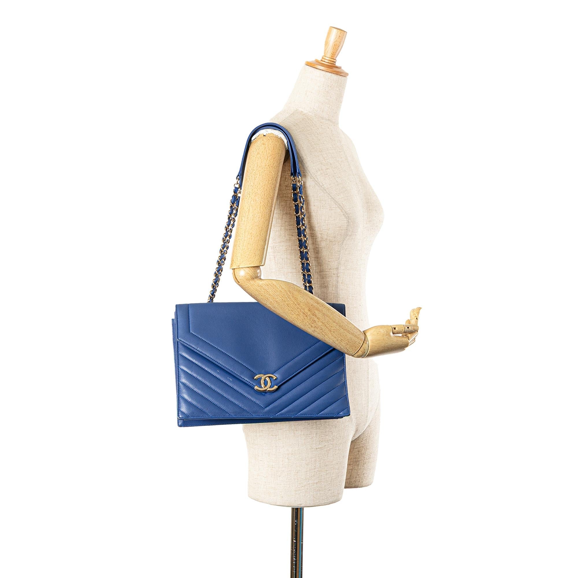 Chanel Chevron Calfskin Coco Envelope Shoulder Bag