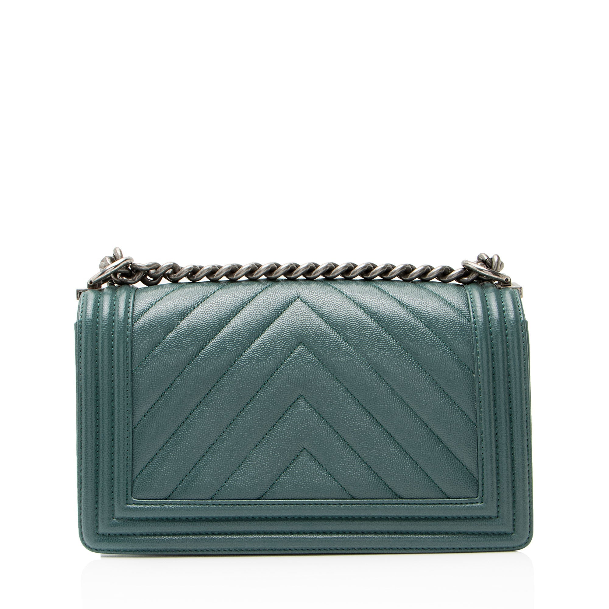 Chanel Chevron Caviar Leather Old Medium Boy Bag
