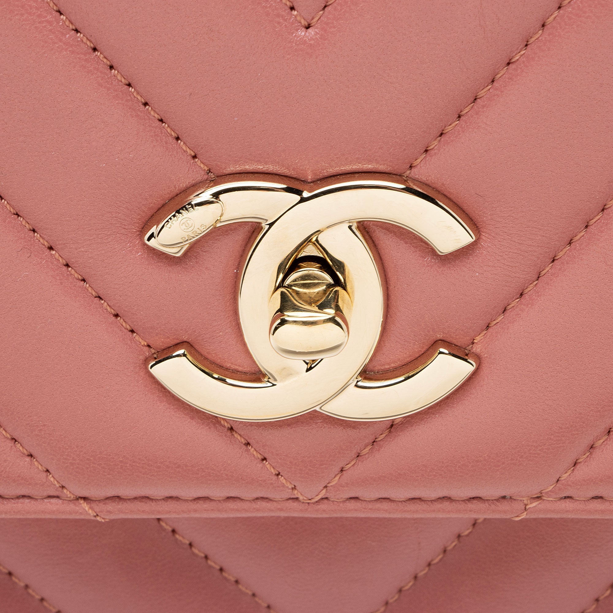 Chanel Chevron Lambskin Trendy CC Small Top Handle