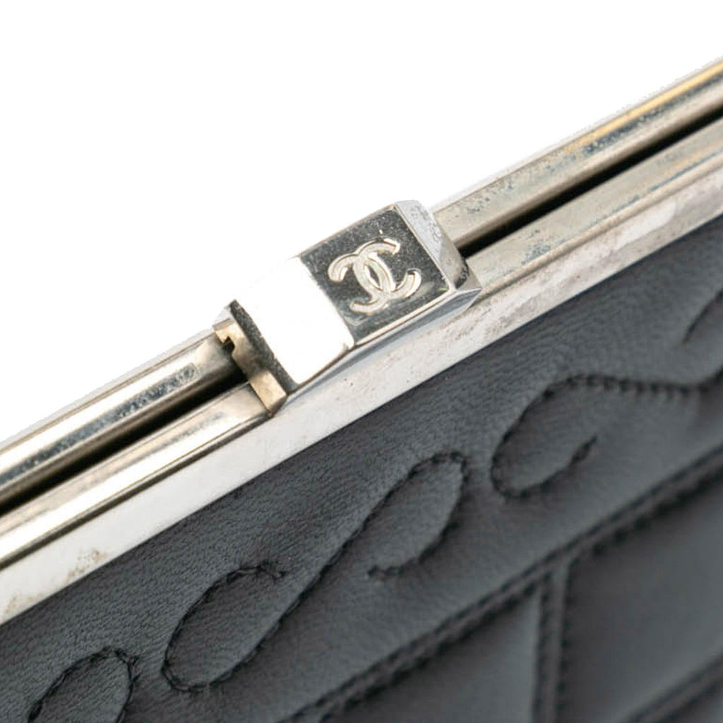 Chanel Chocolate Bar Lambskin Frame Clutch
