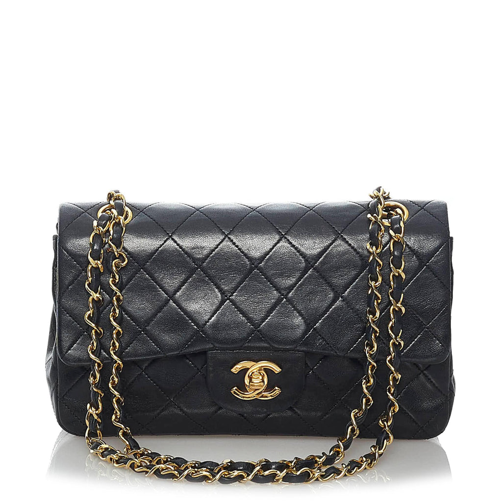 Chanel Classic Lambskin Leather Double Flap Bag (SHG-31300)