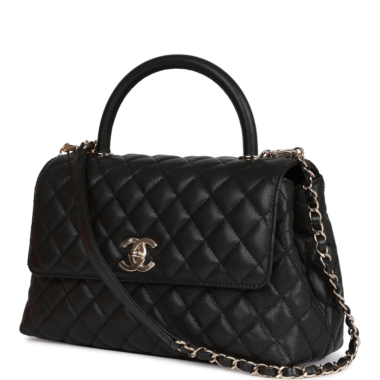 CHANEL CAVIAR QUILTED COCO HANDLE 21P MEDIUM SHOULDER BAG