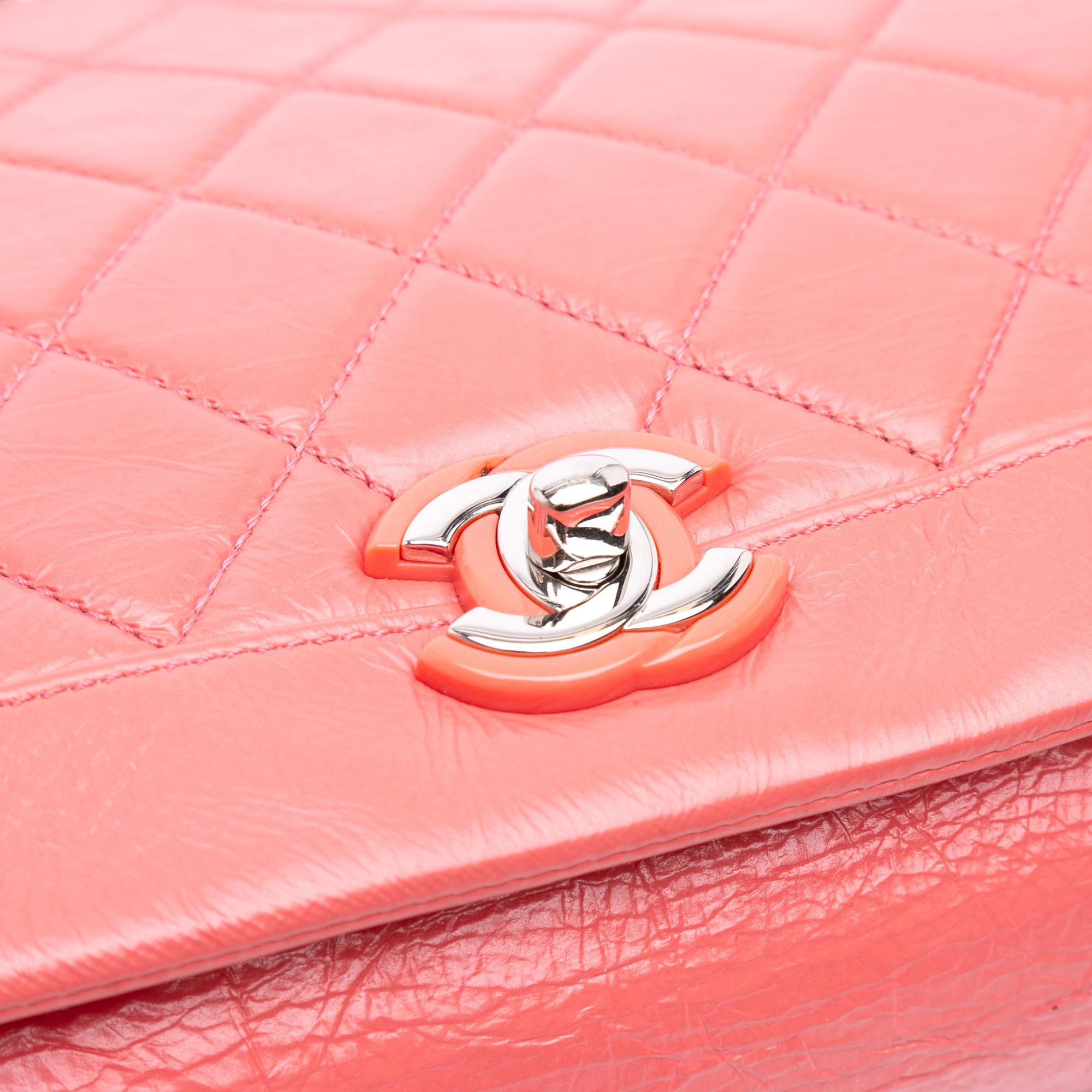 Chanel Crumpled Calfskin Bi Quilted Vintage Full Flap
