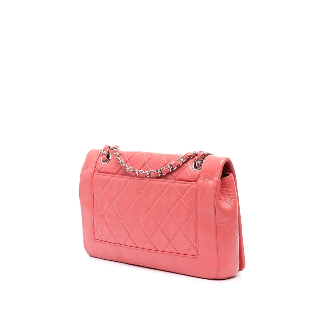 Chanel Crumpled Calfskin Bi Quilted Vintage Full Flap
