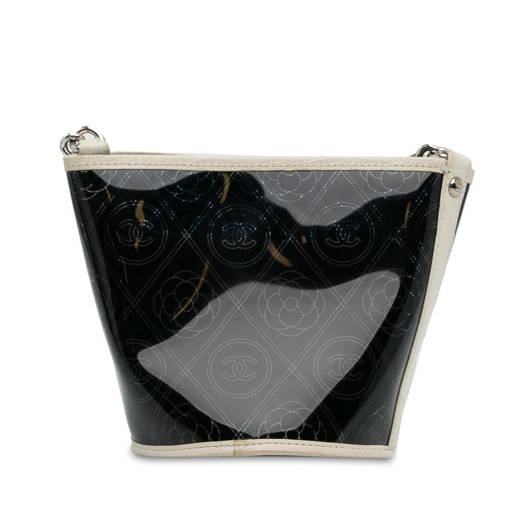 Chanel Crumpled Calfskin PVC Camellia Bucket