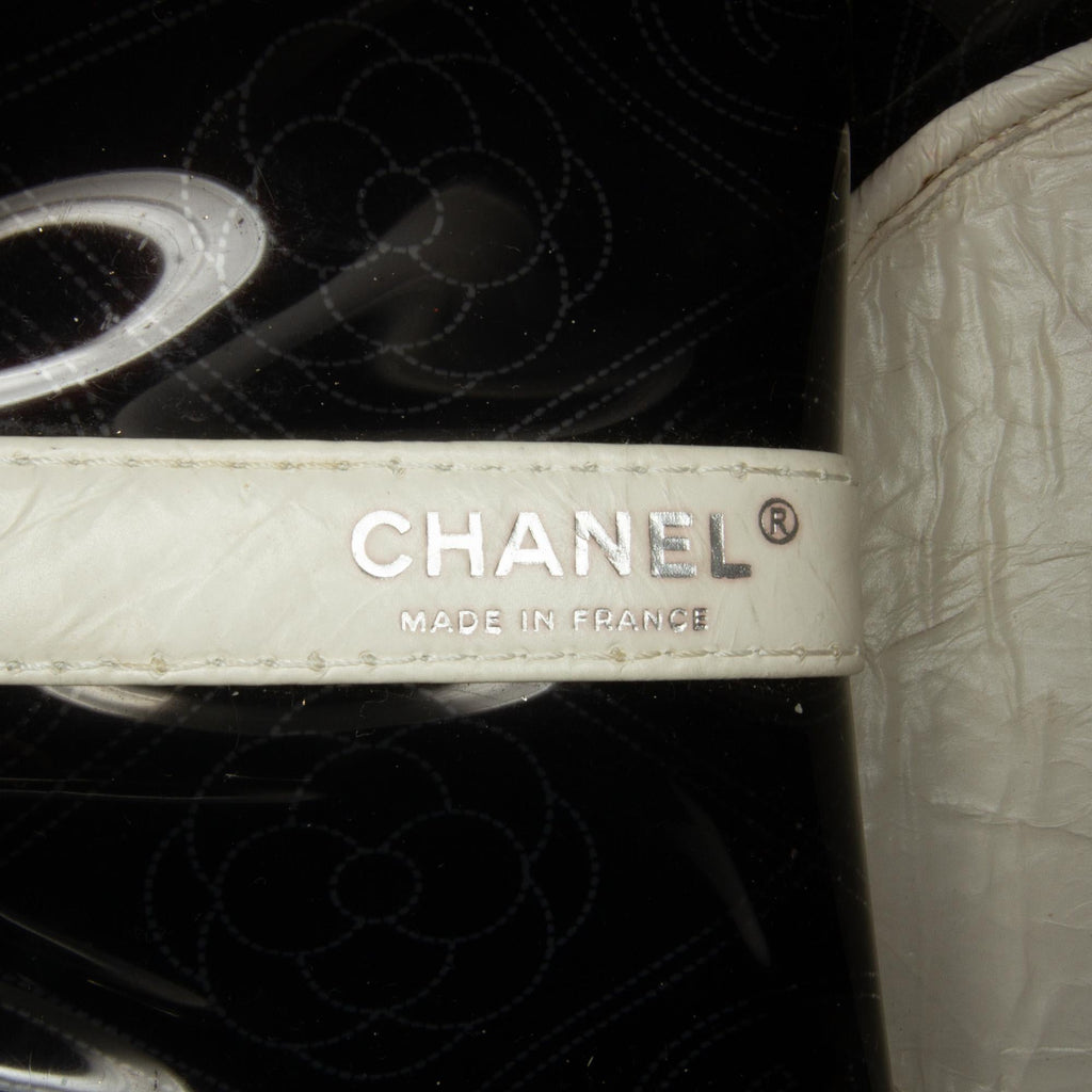 Chanel Crumpled Calfskin PVC Camellia Bucket