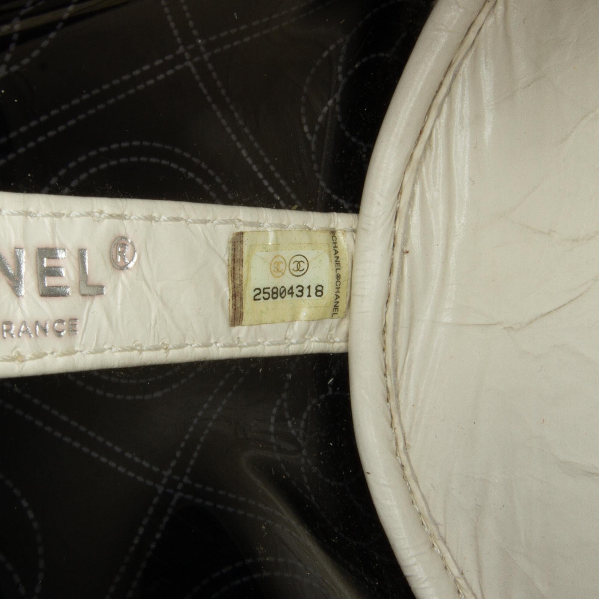 Chanel Crumpled Calfskin PVC Camellia Bucket