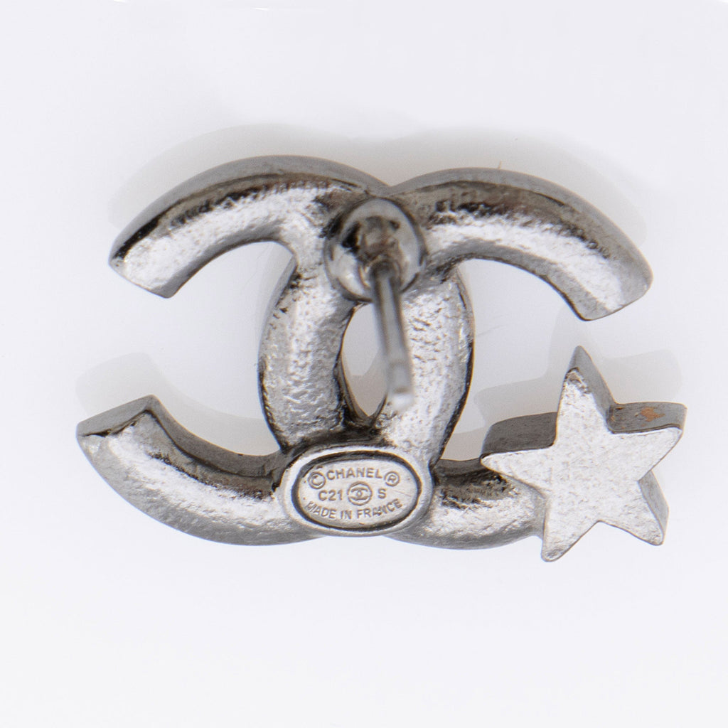 Chanel Crystal Star CC Stud Earrings (SHF-dkIPLL)