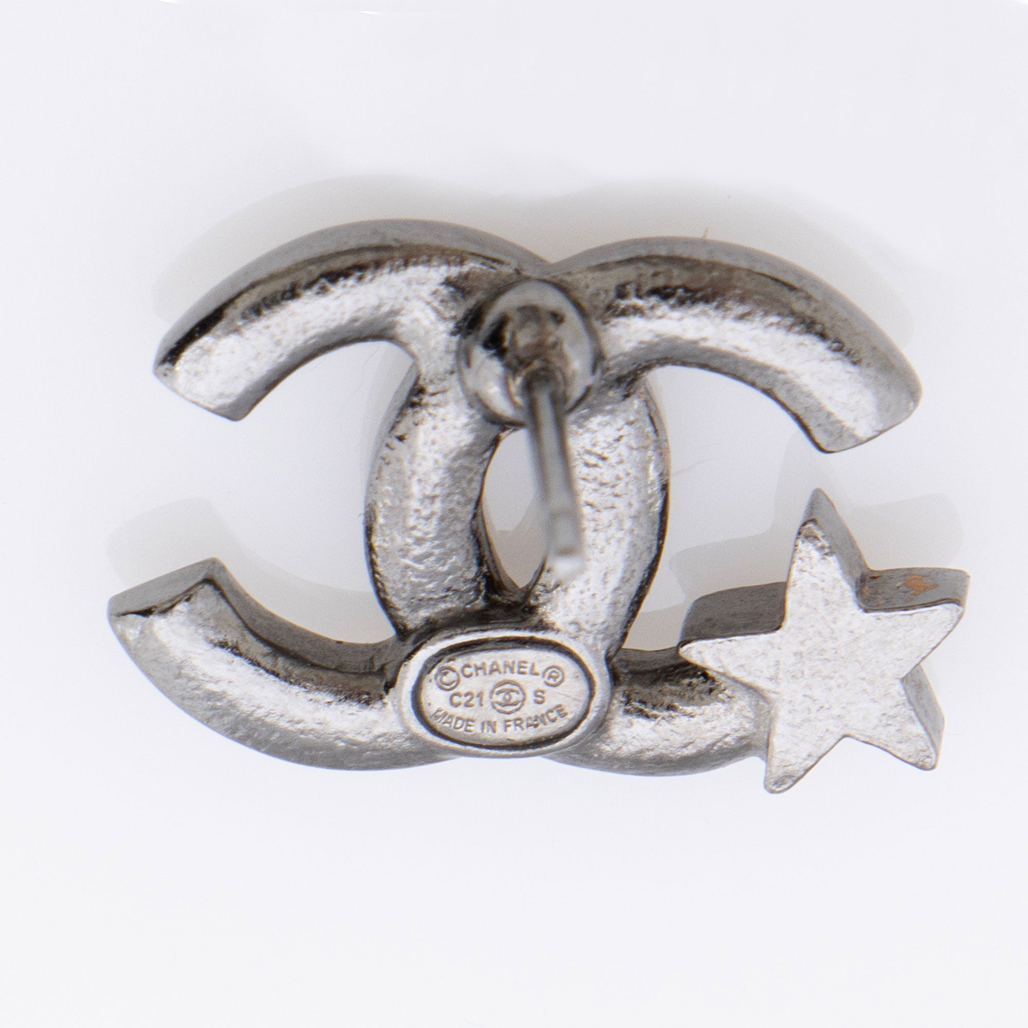 Chanel Crystal Star CC Stud Earrings (SHF-dkIPLL)