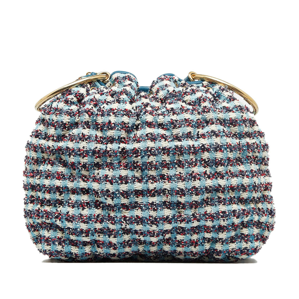 Chanel Cuba Chesterfield Tweed Drawstring Bucket Bag (SHG-cXRn1b)