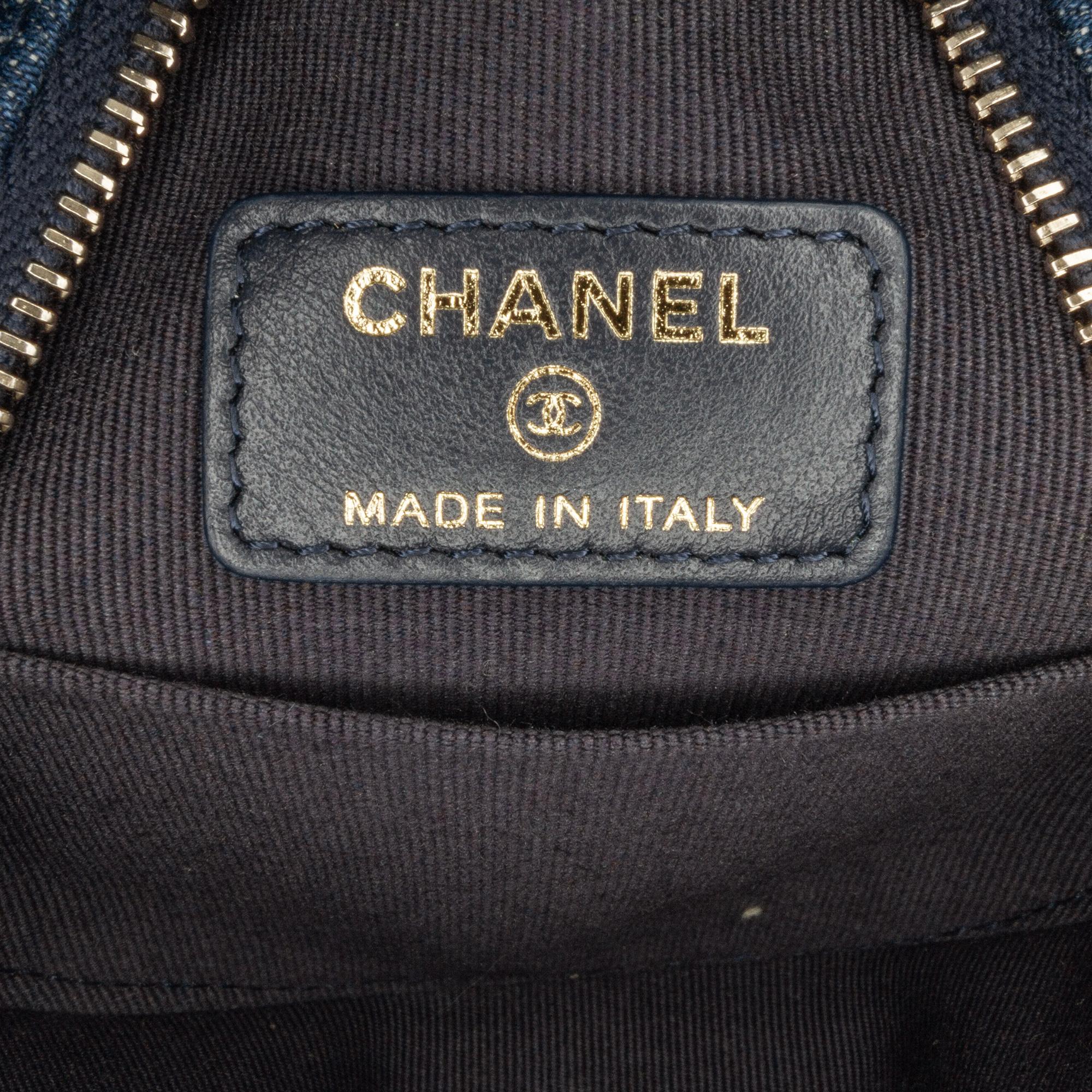 Chanel Denim 19 Round Clutch with Chain