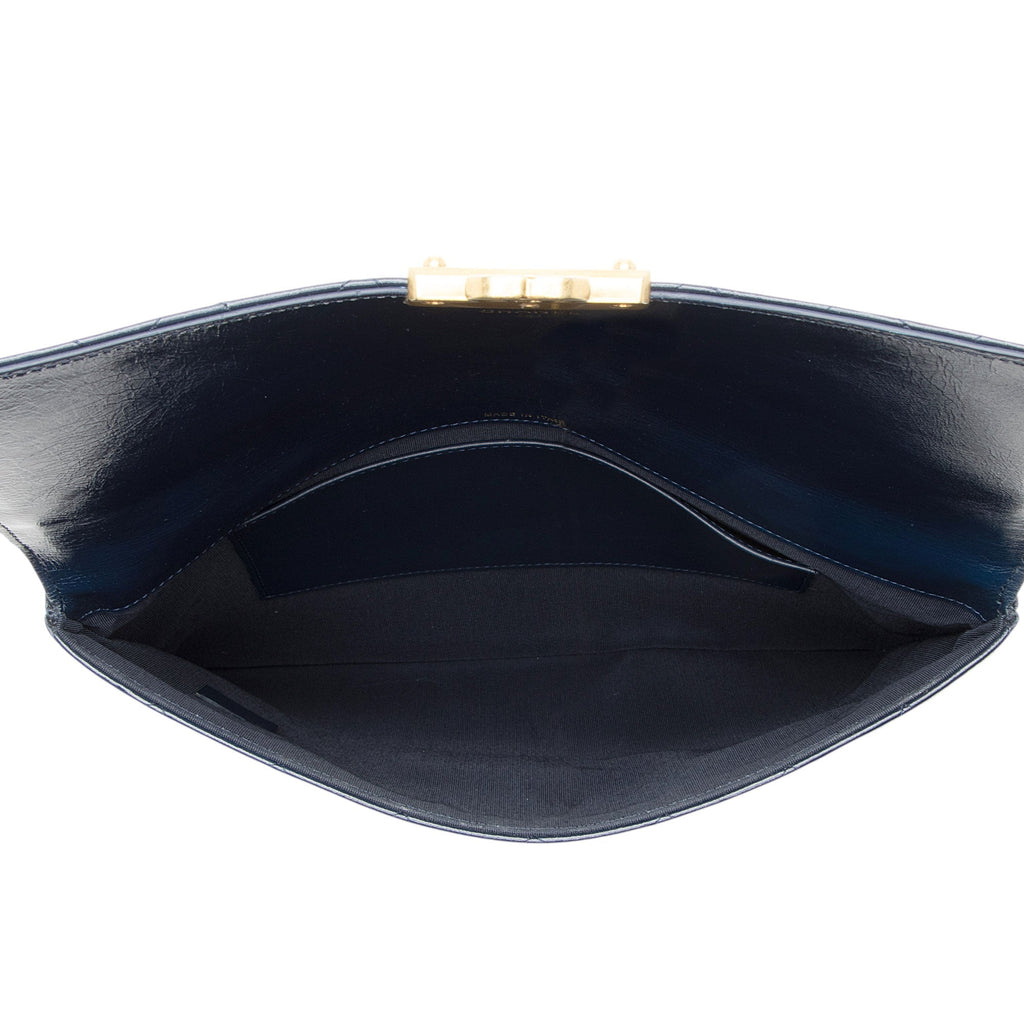 Chanel Glazed Calfskin Golden Class Turn Lock Clutch
