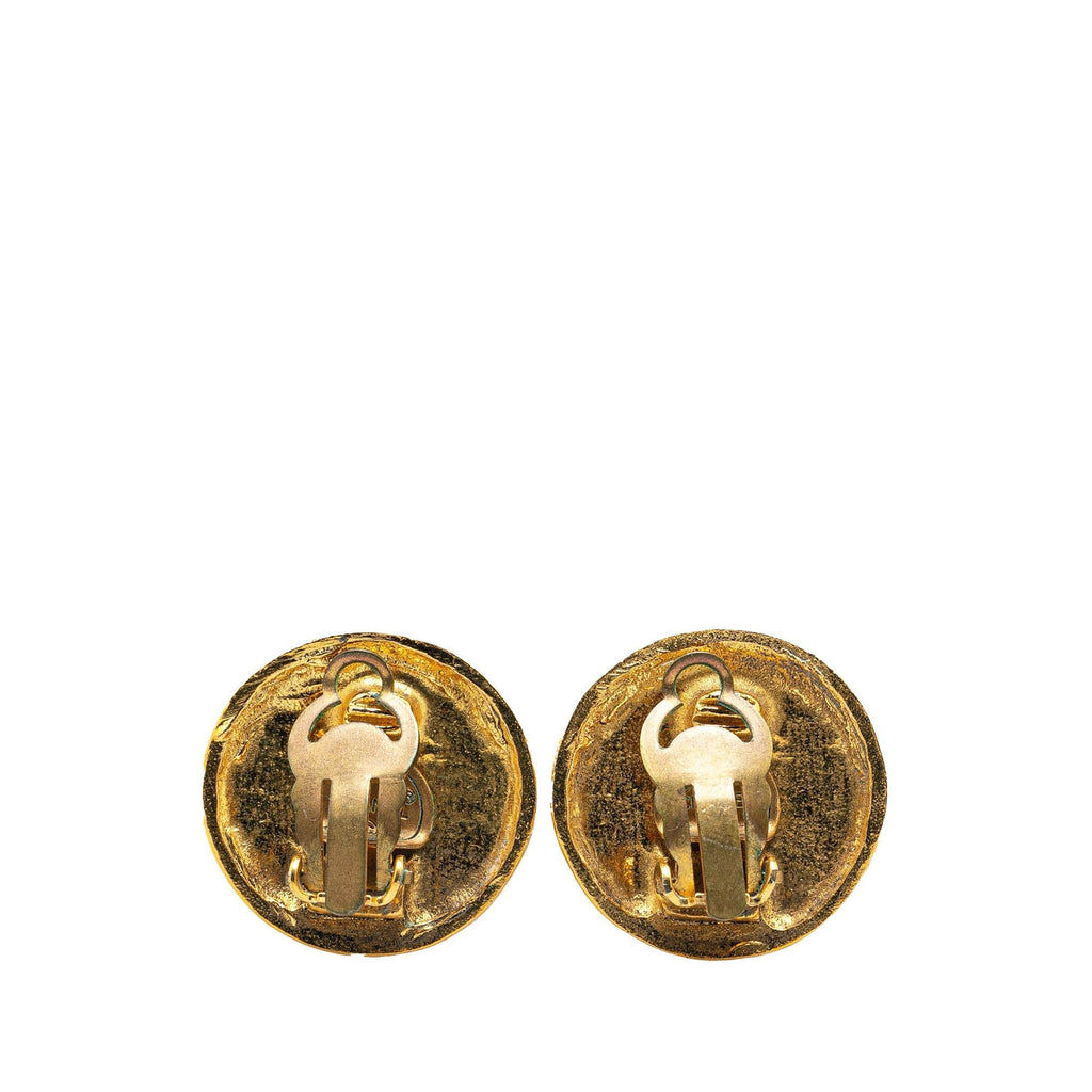 Chanel Gold Plated CC Clip On Earrings