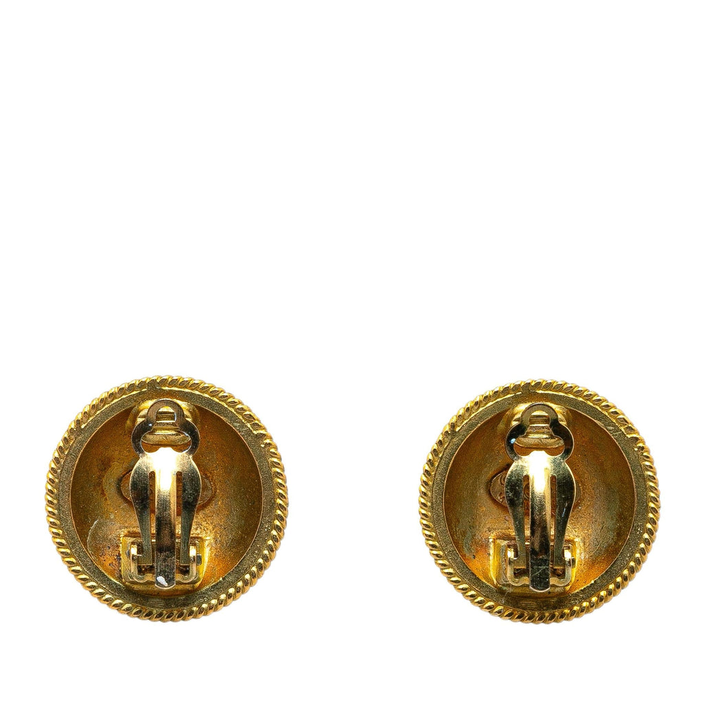 Chanel Gold Plated CC Clip On Earrings