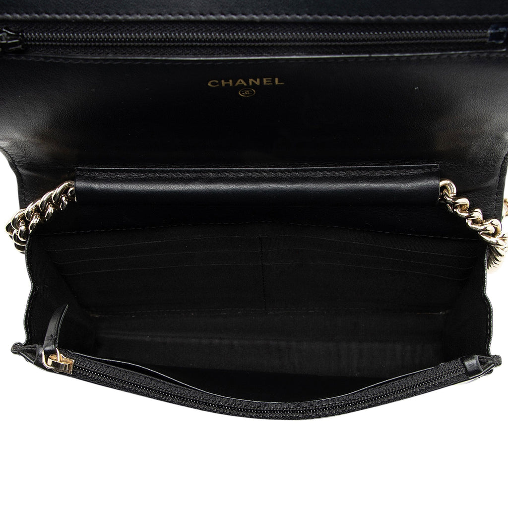 Chanel Caviar Leather Boy Wallet on Chain