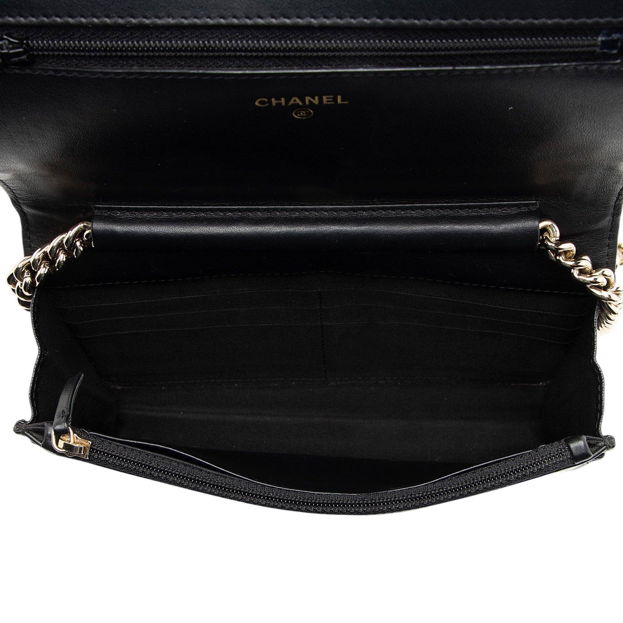 Chanel Caviar Leather Boy Wallet on Chain