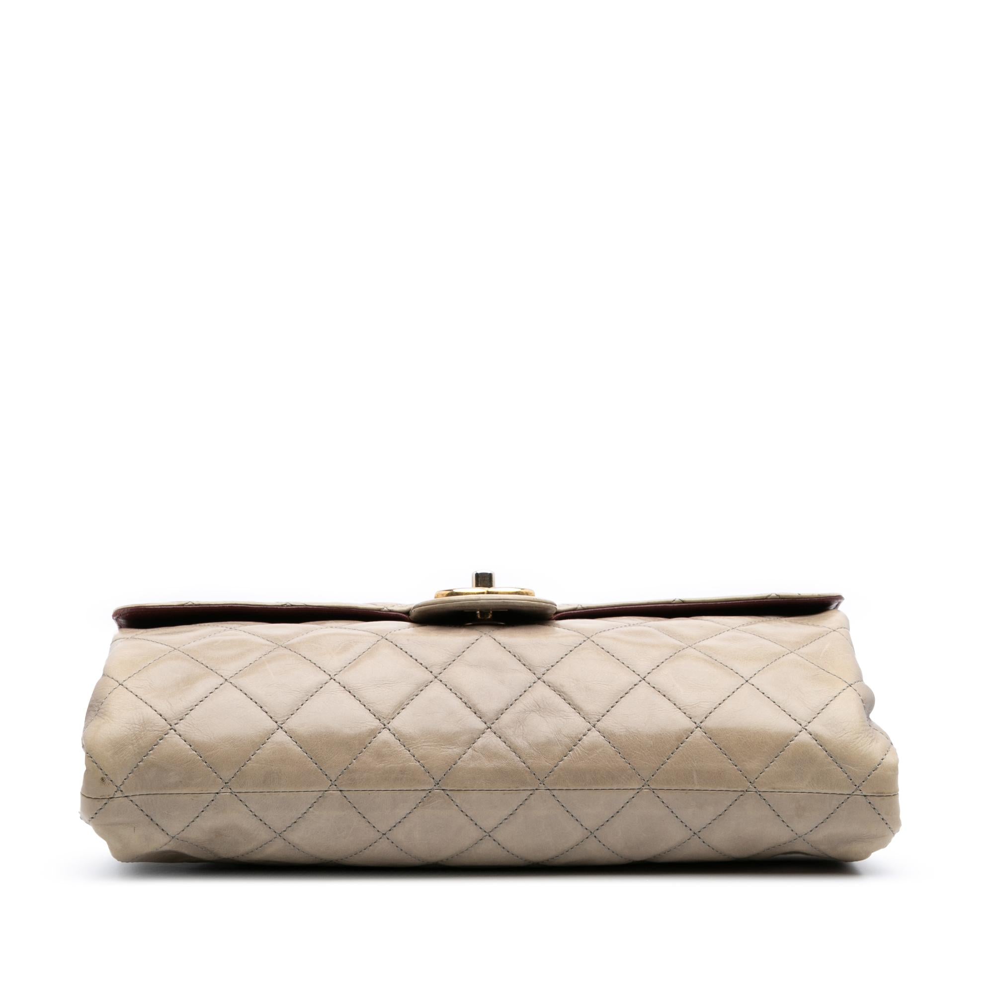 Chanel Jumbo CC Quilted Calfskin Straight Flap