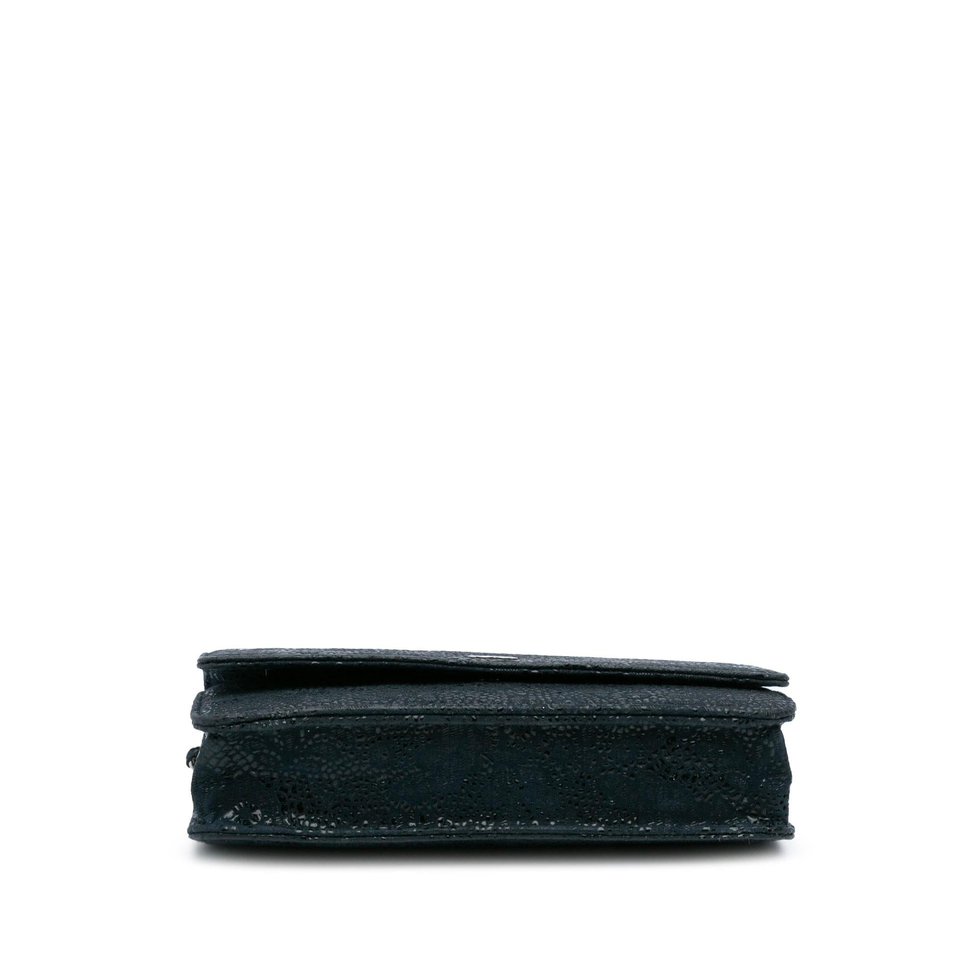 Chanel Lace Overlay Goatskin Wallet On Chain