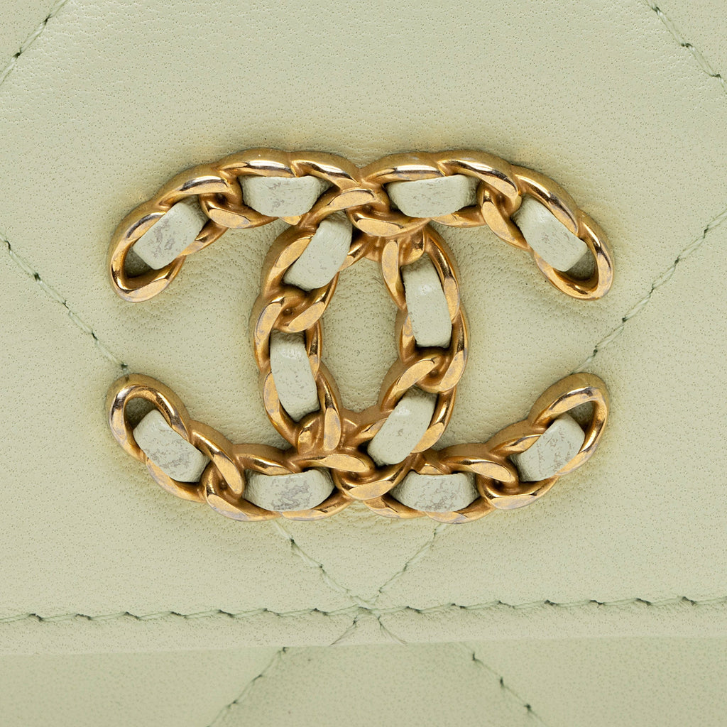 Chanel Lambskin 19 Flap Coin Purse on Chain