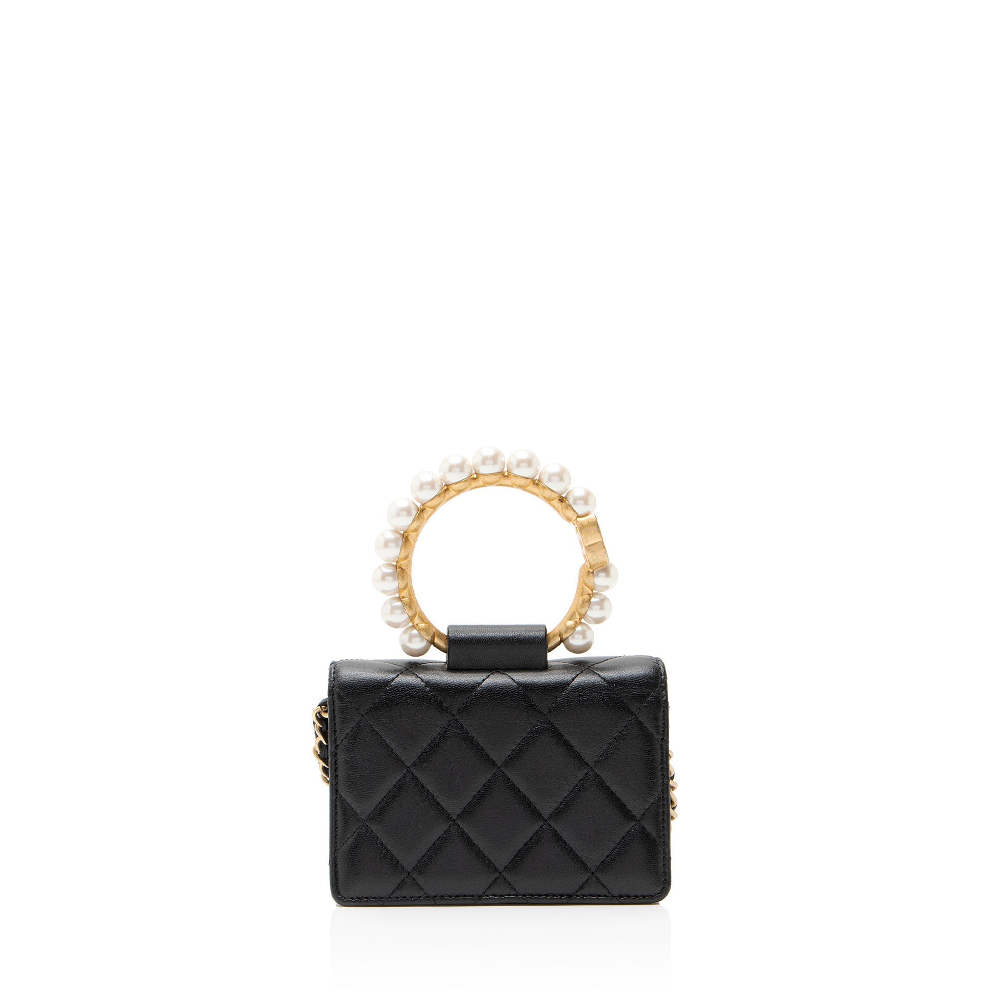 Chanel Lambskin Pearl Crown Clutch with Chain