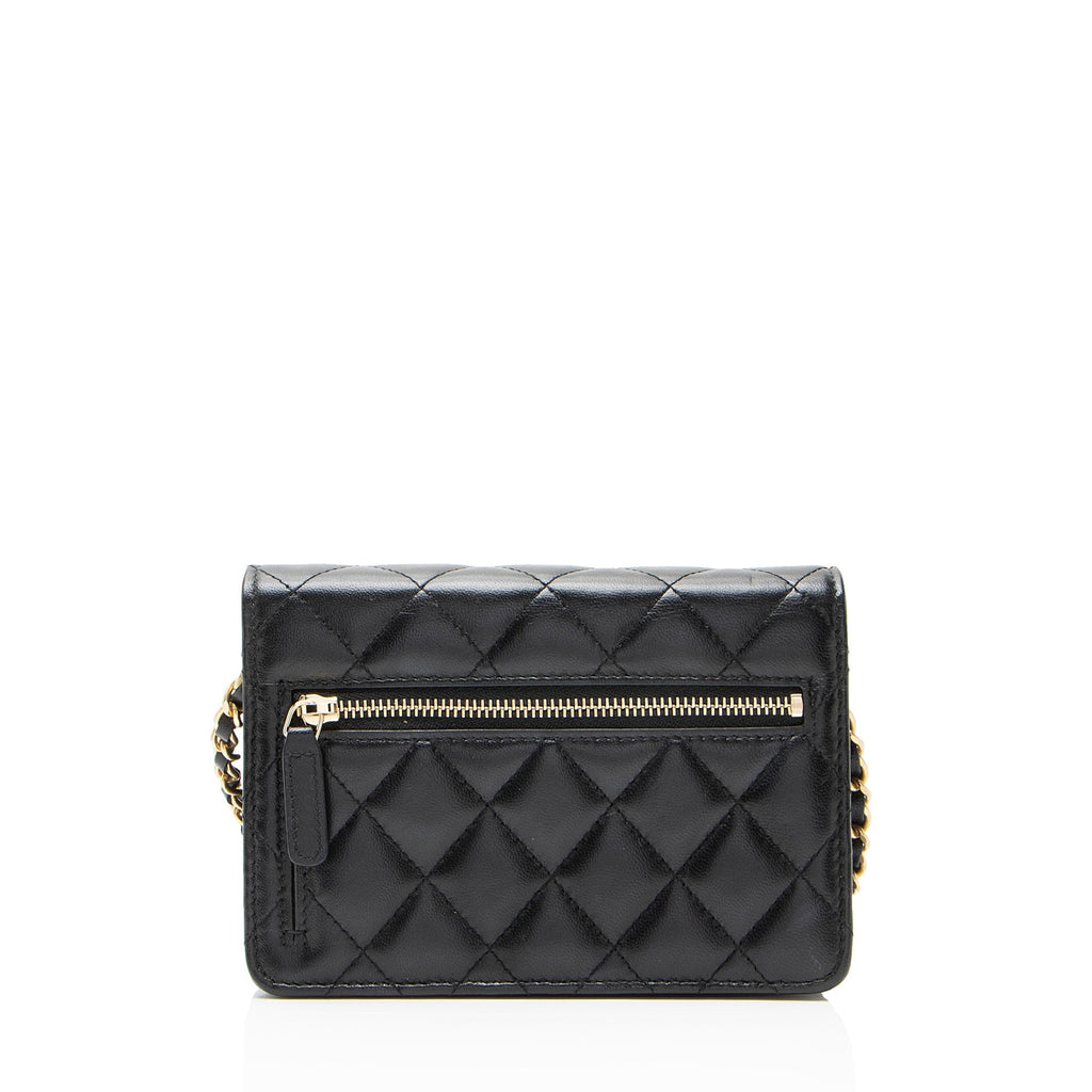 Chanel Lambskin Romance Mini Wallet on Chain