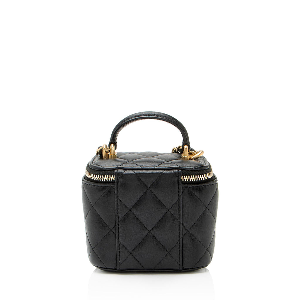 Chanel Lambskin Top Handle Mini Vanity Case