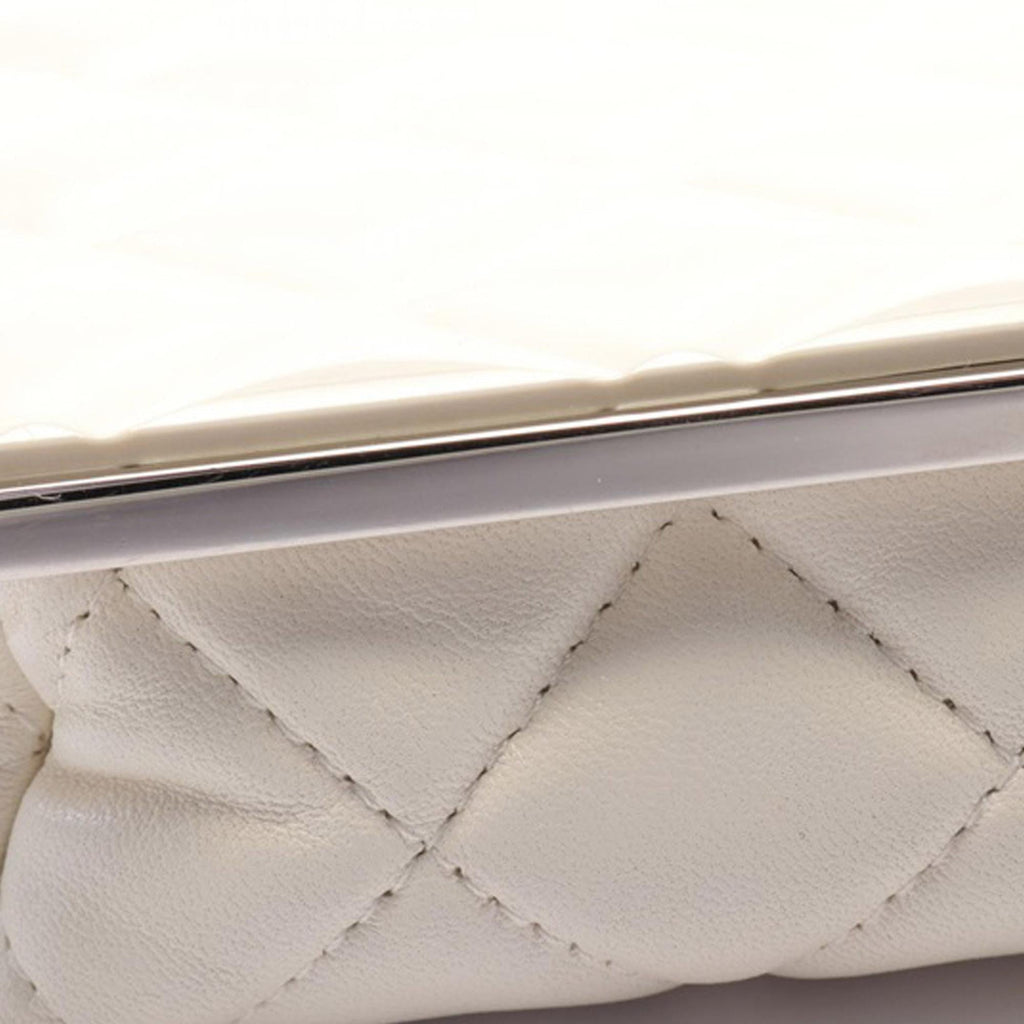 Chanel Lambskin and Acrylic Kiss Clutch with Chain