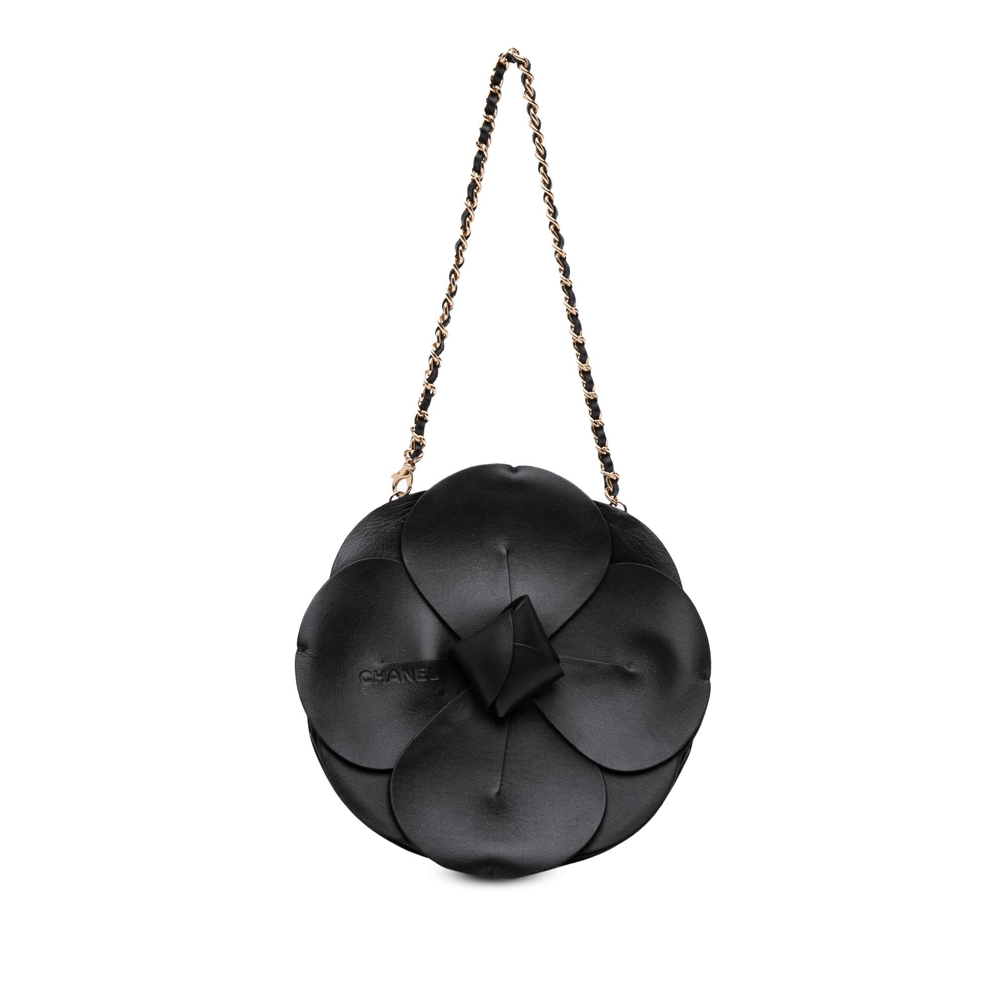 Chanel Lambskin and Satin Camellia Flower Evening Bag