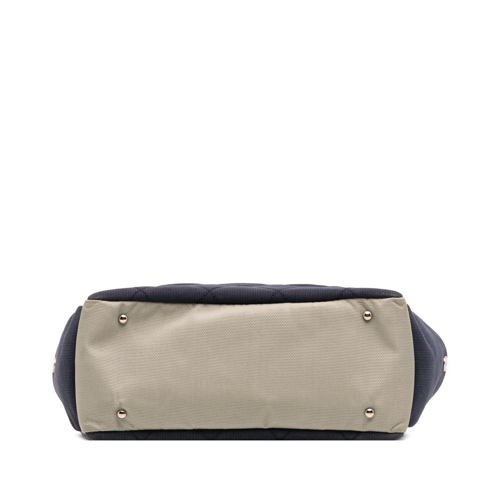 Chanel Large Bicolor Quilted Canvas Paris Biarritz Tote
