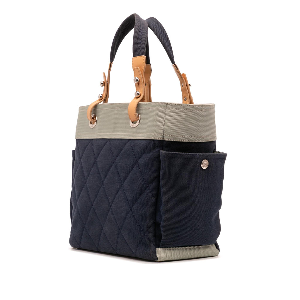 Chanel Large Bicolor Quilted Canvas Paris Biarritz Tote