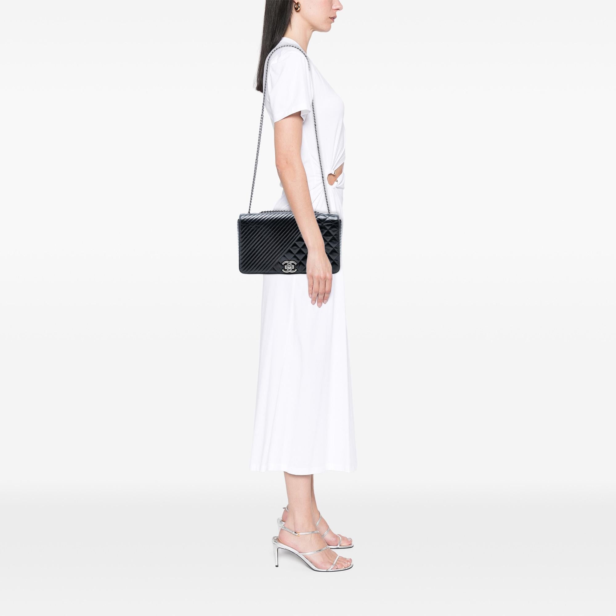Chanel Large Glazed Calfskin Coco Boy Flap