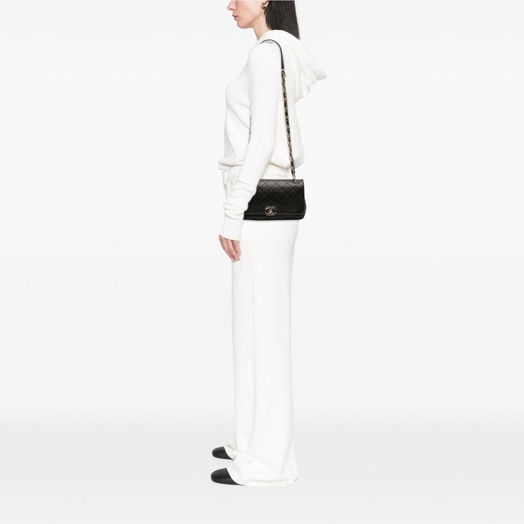Chanel Large Lambskin Twist Chain Enamel CC Flap